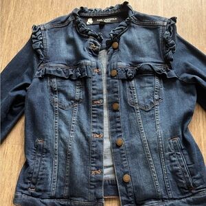 Karl Lagerfeld Blue Denim Ruffle Collar